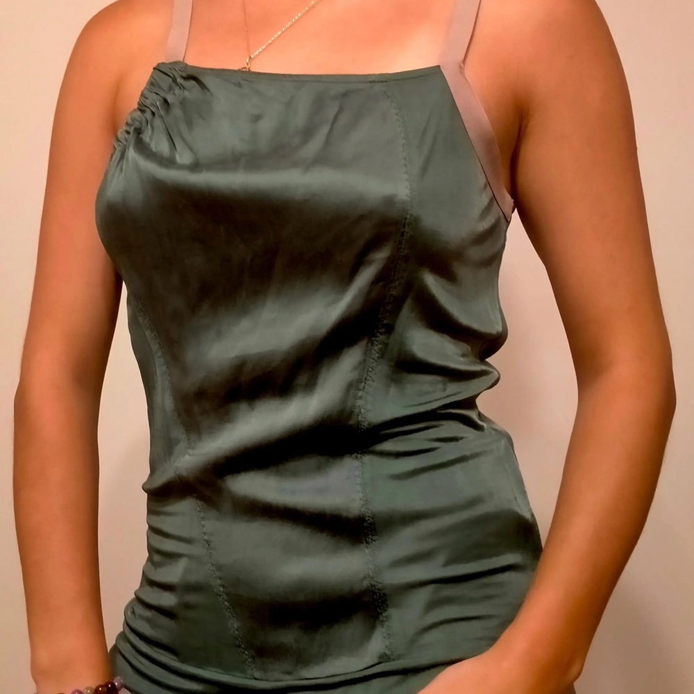 Adolfo Dominguez Dark Green Camisole / Tank Top